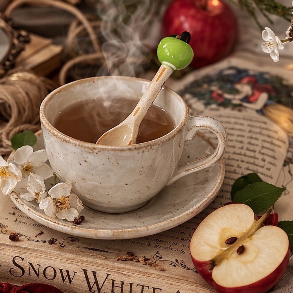 Fairyloot Apple Spoon Green Ceramic‎ Tea Spoon Sleep Like Death Snow White